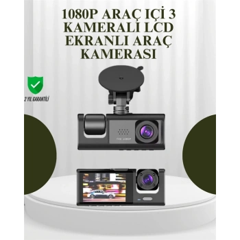 TA-01 G-Sensörlü 3lü Kayıtlı Araç Kamerası