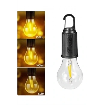 Taşınabilir Askılı Ampul Kamp Lambası Askılı Type-c Şarjlı Bahçe Lambası