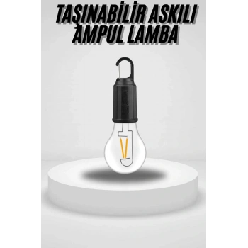 Taşınabilir Askılı Ampul Kamp Lambası Askılı Type-c Şarjlı Bahçe Lambası