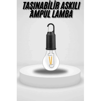 Taşınabilir Askılı Ampul Kamp Lambası Askılı Type-C Şarjlı Bahçe Lambası