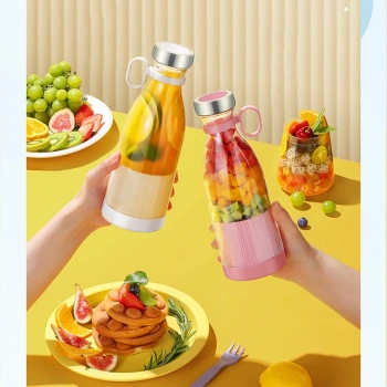 Taşınabilir Blender, Taşınabilir Mini Hızlı Blender 350ml Meyve Sıkacağı Kupası, Kablosuz Şarjlı, Smoothie Milkshake Suyu Bebek Maması için 4 Bıçaklı (5324)
