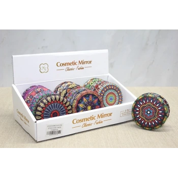 Taşlı Yuvarlak El Aynası Kalın Alk3755