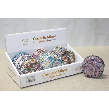 Taşlı Yuvarlak El Aynası Kalın Model 2