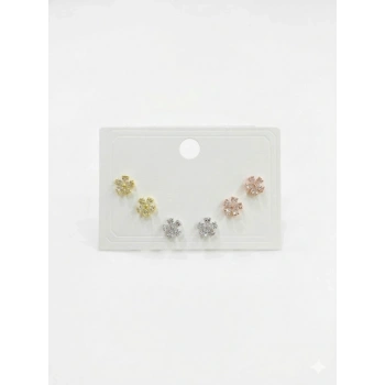 Tatlı Minik Çiçekler Altılı Küpe - Kp00652