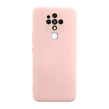 Tecno Camon 16 Kılıf Nano İçi Kadife Silikon - Pudra