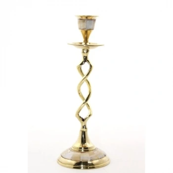 Tekli Pirinç Sedefli Şamdan Model 2