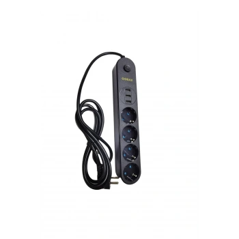 Termal Akım Korumalı Grup Priz Ve 3’lü Usb Şarj Aleti (5324)