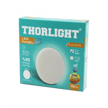 THORLIGHT S-224 24W 16.8CM BEYAZ LED PANEL SIVA ALTI AYARLI MANDALLI 6400K - 1750LM - 18000 SAAT - 2835 SMD (5324)