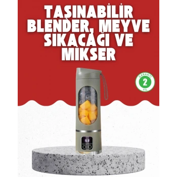 Tip-C Şarjlı 12 Bıçaklı Blender – Taşınabilir Şarjlı Meyve Sıkacağı