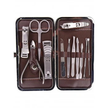 Tırnak Makası Tırnak Bakım Seti Deri Çantalı 12 Parça Set (5324)