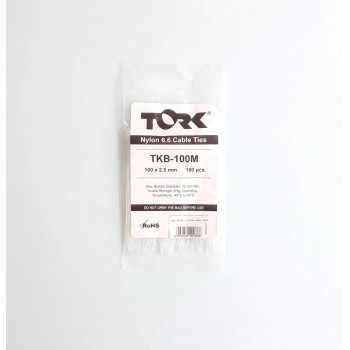 Tork Beyaz Kablo Bağı 2,5X100