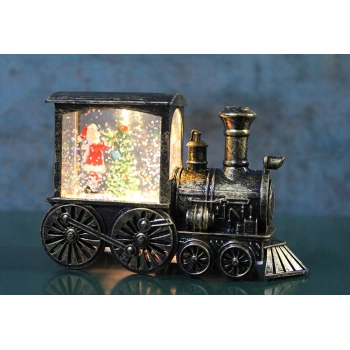 Trenli Yılbaşı Işıklı Kar Küresi Model 2