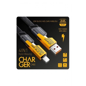 Tüm Telefonlara Uyumlu Cl24 Süper Hızlı 4 In 1 Sarj Kablosu