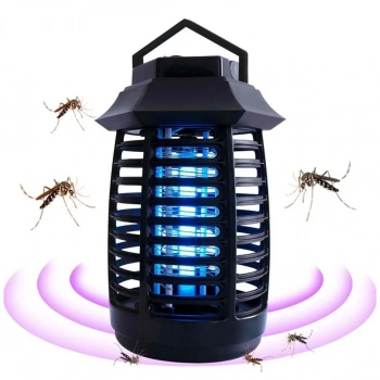 Tutma ve Asma Saplı Ledli Sinek Makinası 2W Sinek Öldürücü UV Mor Işıklı Aparat (5324)