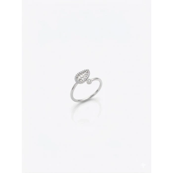 Tyaprak Tasarımlı Taşlı Yüzük - Yz0245-1