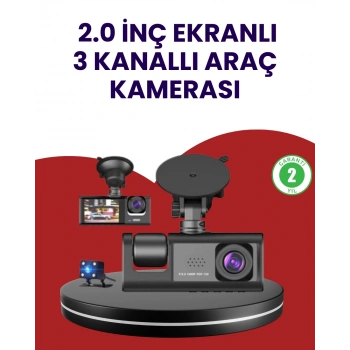 Üç Kameralı Araç Kamerası | Full HD 1080P Ön + HD İç/Arka