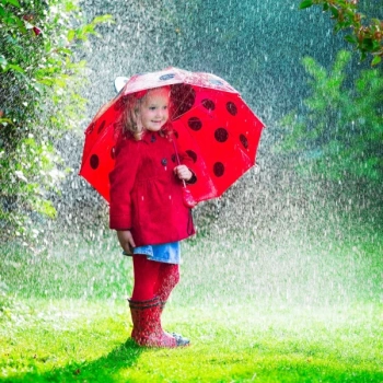 Uğur Böceği Tasarımlı Düdüklü Çocuk Şemsiyesi