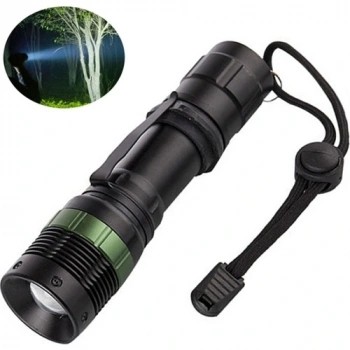 Ultra Güçlü 3 Modlu Metal Şarjlı El Feneri Cree T6 800 Metre + Şarjlı Pil (5324)