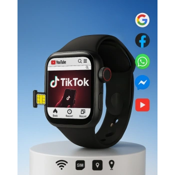 Ultra Hafif Smart Watch – WhatsApp Instagram Bildirimli, SIM Destekli, Tüm Cihaz Uyumlu