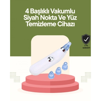 Usb Destekli 4 Başlıklı Siyah Nokta Vakum Cihazı – Gözenek Temizleyici Ve Cilt Yenileyici Bakım Aleti