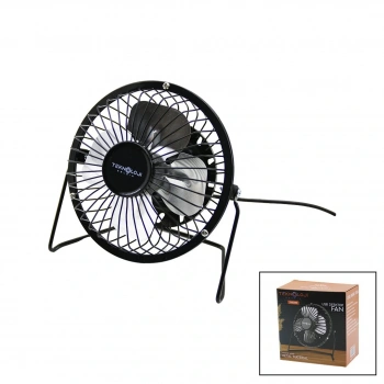 USB - MİNİ FAN METAL KASA - AYAK=360 DERECE MASA ÜSTÜ VANTİLATÖR 4-METAL PERVANE 13.5X11X15CM5V-2.5W (5324)