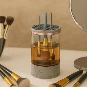 USB Şarjlı Makyaj Fırçası Temizleyici Aparat Hızlı Kurutmalı, Çok Yönlü Fırça Temizleyici (5324)