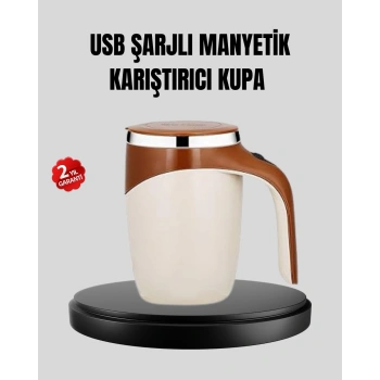 USB Şarjlı Manyetik Karıştırıcı Kupa Otomatik Karıştırma Paslanmaz Çelik