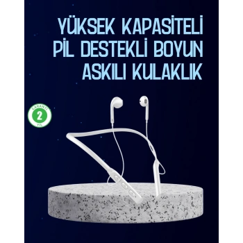 USB Şarjlı Uzun Ömürlü Boyun Askılı Bluetooth Kulaklık
