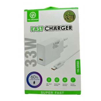 Usb Type-c 33W Şarj Aleti YK-SR68 (5324)