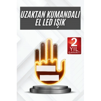 Uzaktan Kumandalı El Orta Parmak Led Araç Camına Özel