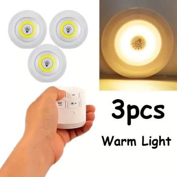 Uzaktan Kumandalı Yapışkanlı 3'lü Led Spot Lamba (5324)