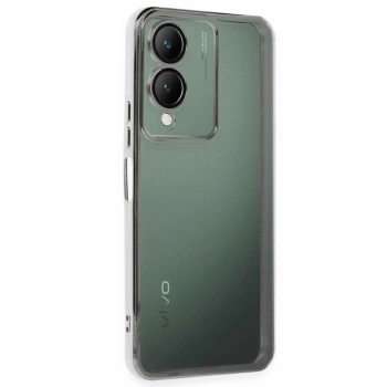 Vivo Y17s Kılıf Razer Lensli Silikon - Gümüş