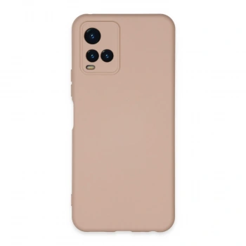 Vivo Y21s Kılıf Nano İçi Kadife Silikon - Pudra