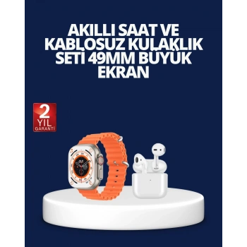 Watch 9 Max Akıllı Saat ve Kablosuz Kulaklık Seti 2 Kordonlu Sesli Görüşme Özellikli