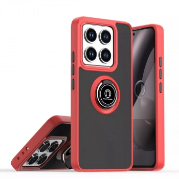 Xiaomi Mi 14t Montreal Yüzüklü Silikon Kapak - Kırmızı