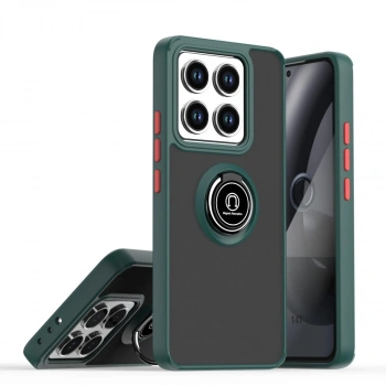 Xiaomi Mi 14t Pro Kılıf Montreal Yüzüklü Silikon Kapak - Yeşil