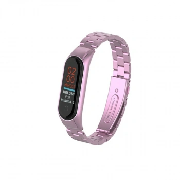 Xiaomi Mi Band 4 Metal Baklalı Kordon (SAAT DEĞİLDİR) - Rose