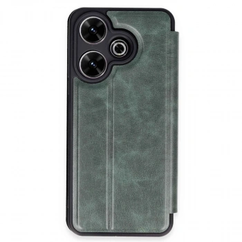Xiaomi Redmi 13 4g Kılıf Flip Cover - Koyu Yeşil