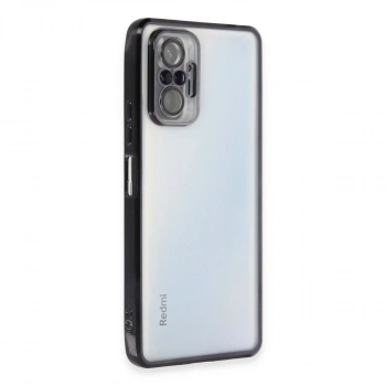 Xiaomi Redmi Note 10 Pro Kılıf Razer Lensli Silikon - Siyah