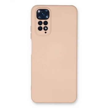 Xiaomi Redmi Note 11 Kılıf Nano İçi Kadife Silikon - Pudra