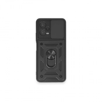 Xiaomi Redmi Note 12 4g Kılıf Pars Lens Yüzüklü Silikon - Siyah