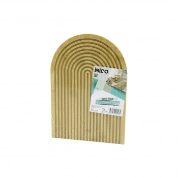 YARIM DAİRE  ÇİFT TARAFLI=DÜZ - KANALLI AHŞAP BAMBU SUNUM TEPSİ 22X32CM (5324)