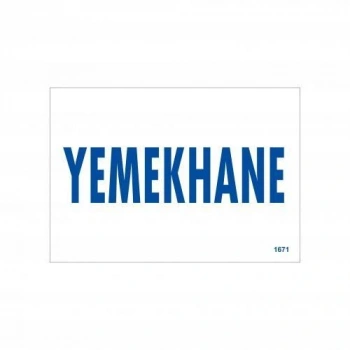 Yemekhane Uyarı Levhası 17,5x25 KOD:1671