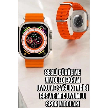 Yeni Nesil Akıllı Saat Nabız Ölçer Sağlık Ölçer ve Kalori Ölçer Uyku Takibi NFC Özelliği