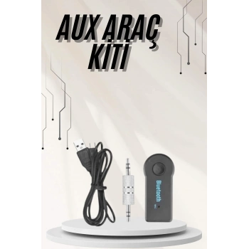 Yeni Nesil Bluetooth Aux Araç Kiti Siyah TV Tablet Telefon Araç Araba