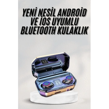 Yeni Nesil Bluetooth Kulaklık Uzun Pil Ömrü El Fenerli Dijital Şarj Göstergeli