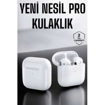 Yeni Nesil Pro Bluetooth Kulaklık Uzun Pil Ömrü Beyaz