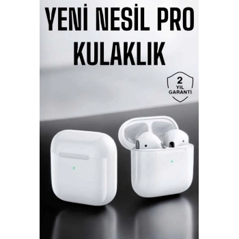 Yeni Nesil Pro Bluetooth Kulaklık Uzun Pil Ömrü Beyaz