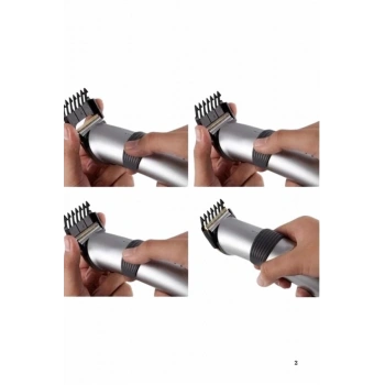 Yeni Nesil Profesyonel Şarjlı Saç Sakal Tıraş Makinesi Ayarlanabilir 4 Taraklı