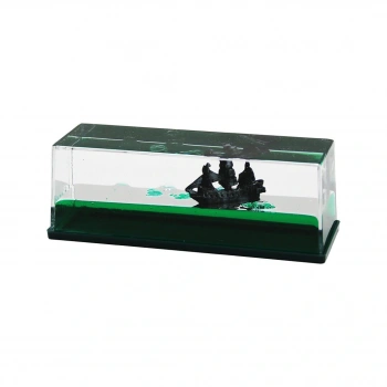 YEŞİL SU   DİKDÖRTGEN MİKA  YÜZEN BATMAYAN GEMİ  DEKORATİF BİBLO AKVARYUM   4.5X14.5X5.3CM (5324)